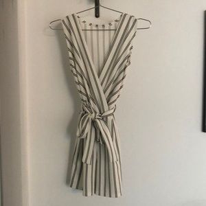 Black and white striped romper